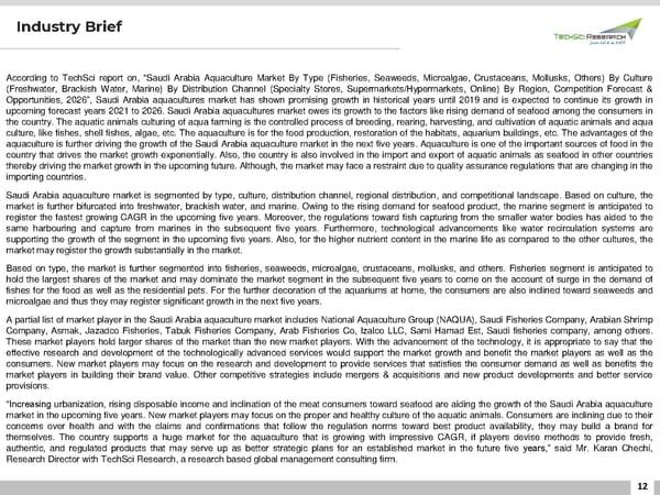 SAUDI ARABIA AQUACULTURE MARKET 2026 - Page 12