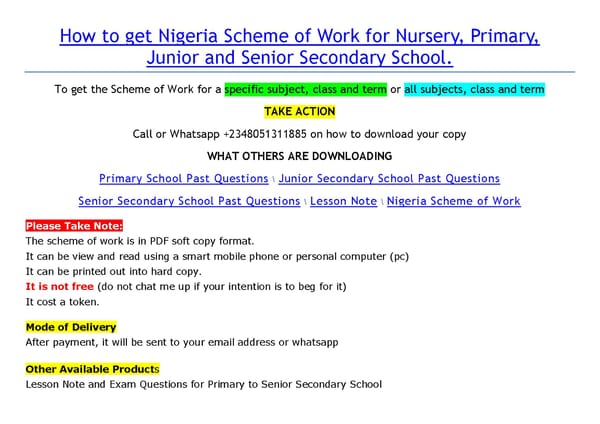 Further Mathematics Scheme of Work for SS1 First Term - Page 4