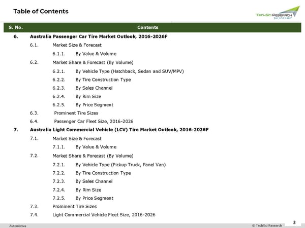 Australia Tire Market to Reach USD 2.70 Billion by 2026 - Page 3
