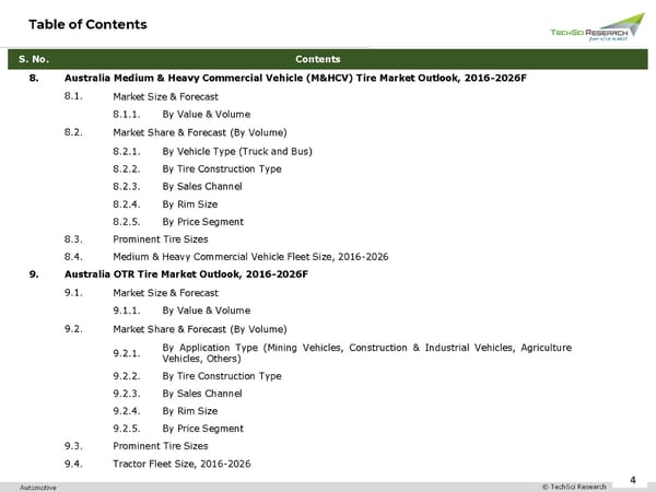 Australia Tire Market to Reach USD 2.70 Billion by 2026 - Page 4