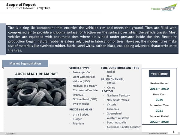 Australia Tire Market to Reach USD 2.70 Billion by 2026 - Page 8