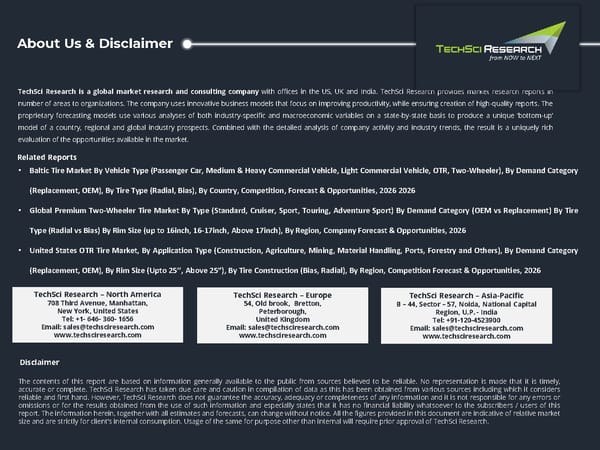 Pakistan Tire Market to Surpass USD 1.65 Billion by 2026 - Page 17