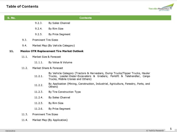 PowerPoint PresentatMexico Replacement Tire Market to Grow at 5.94% CAGR by 2026ion - Page 5