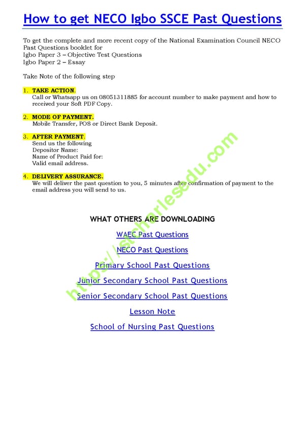 Free NECO Igbo Past Questions PDF Download - Page 7