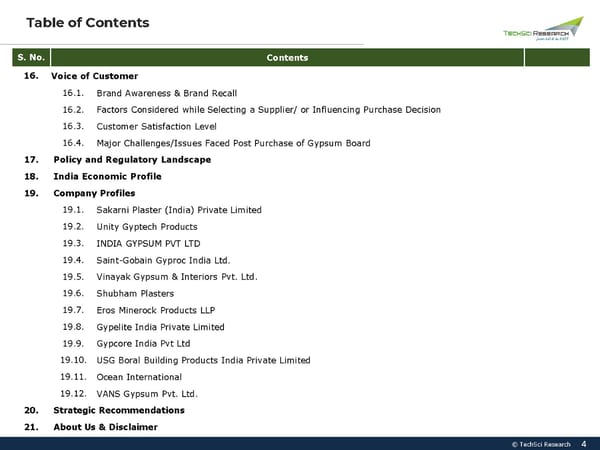 India Gypsum Board Market to Reach INR3811.65 Crore by 2027 - Page 4