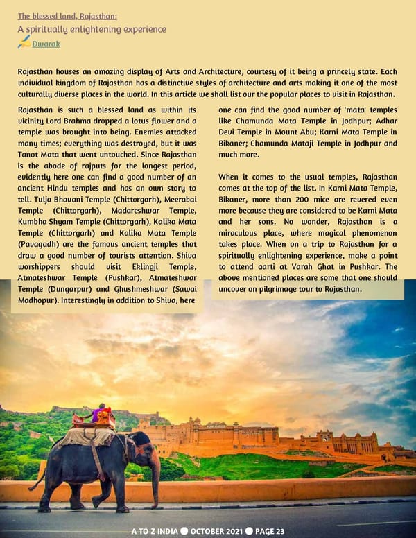 A TO Z INDIA - OCTOBER 21 - Page 23