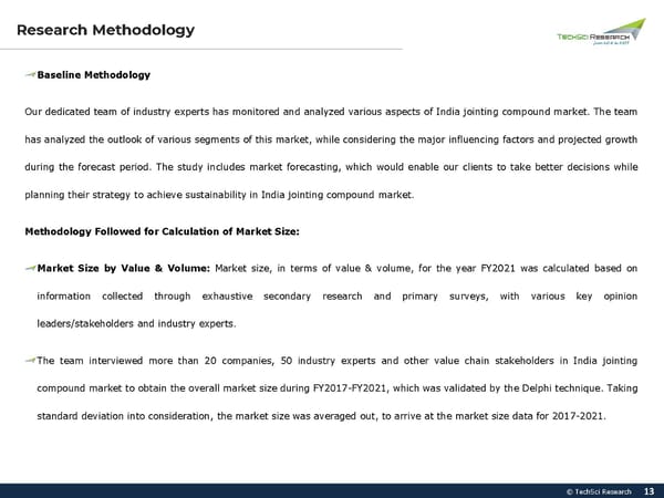 India Jointing Compound Market Size 2027 - Page 13