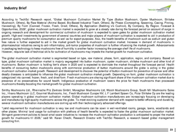 Mushroom Cultivation Market to grow at Steady Rate through 2026 - Page 23