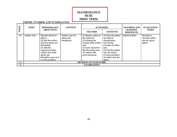 Lagos State Mathematics Scheme of Work - Page 9