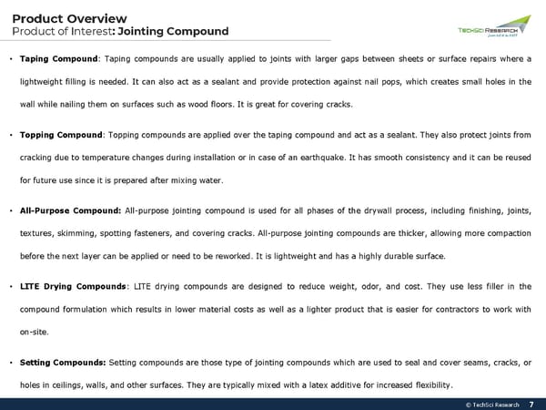 India Jointing Compound Market 2027 - Page 7