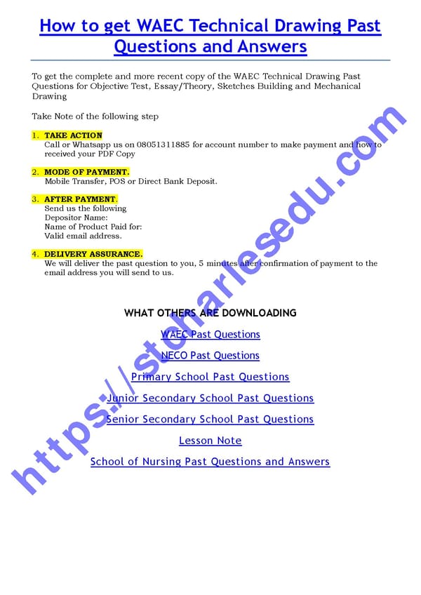 Download WAEC Technical Drawing Past Questions - Page 7