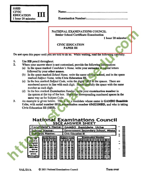 NECO Civic Education Objective Questions - Page 2