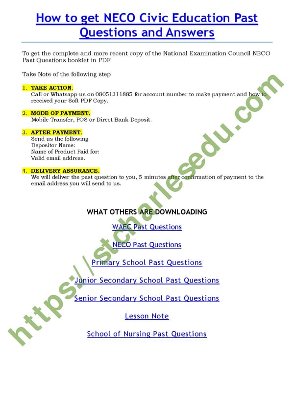 NECO Civic Education Objective Questions - Page 8