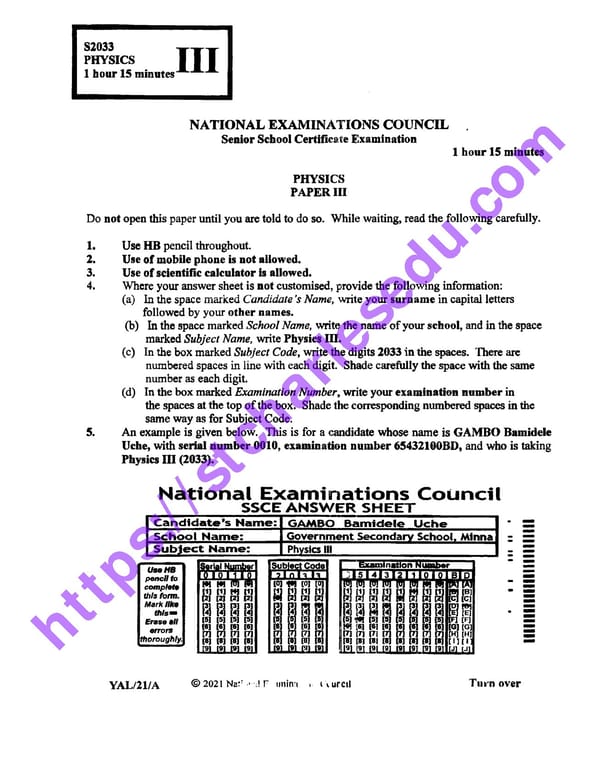 NECO GCE Physics Questions - Page 2