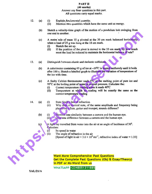 NECO GCE Physics Questions - Page 8