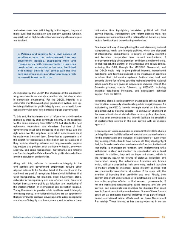 Cultivating a culture of integrity in the civil service in times of crisis. - Page 53