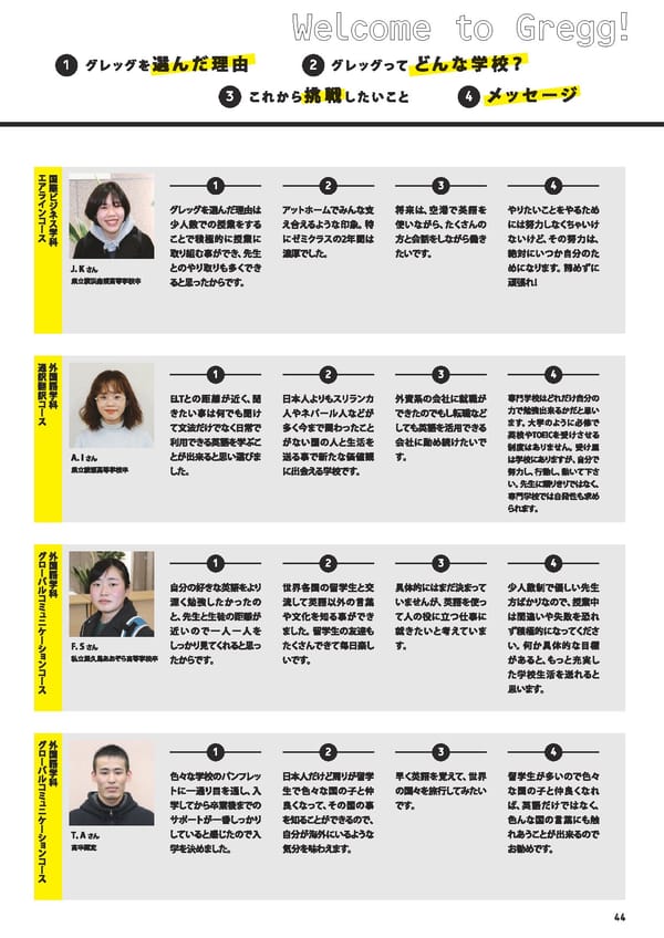 グレッグ外語専門学校　学校案内　（2022年度） - Page 45