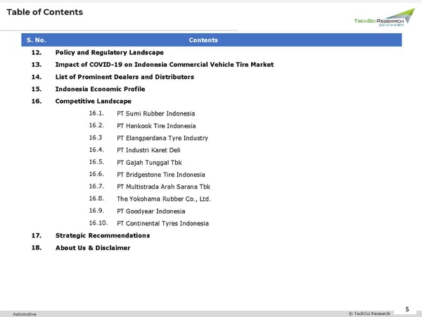 Indonesia Commercial Vehicle Tire Market 2026 - Page 5