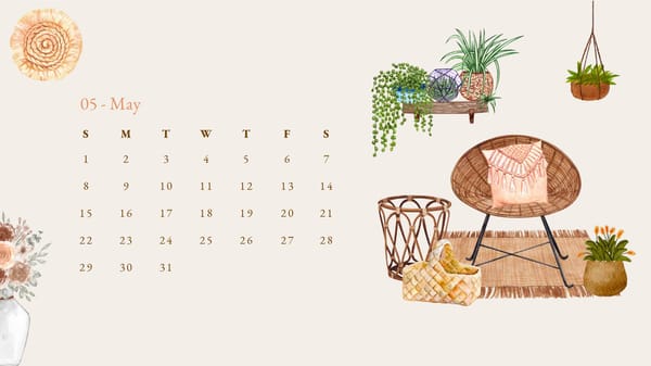 2022 Home Interior Scandinavian Watercolor Calendar - Page 6