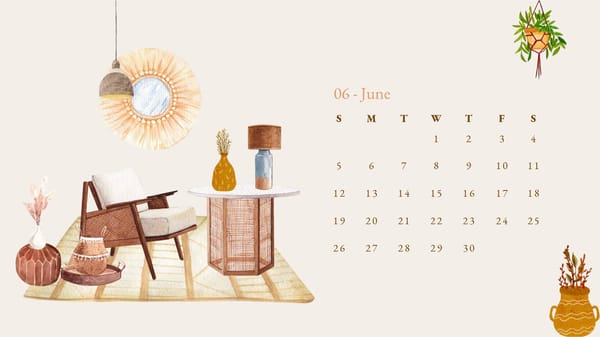 2022 Home Interior Scandinavian Watercolor Calendar - Page 7