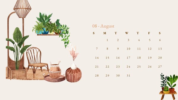 2022 Home Interior Scandinavian Watercolor Calendar - Page 9