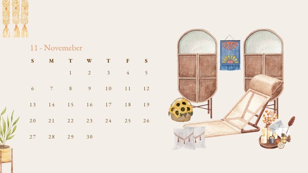 2022 Home Interior Scandinavian Watercolor Calendar - Page 12