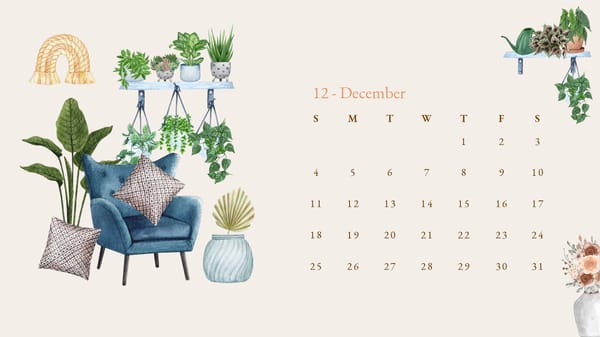 2022 Home Interior Scandinavian Watercolor Calendar - Page 13