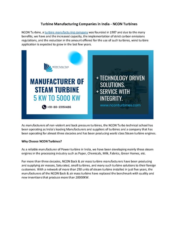 Back pressure steam turbine manufacturers - Page 1