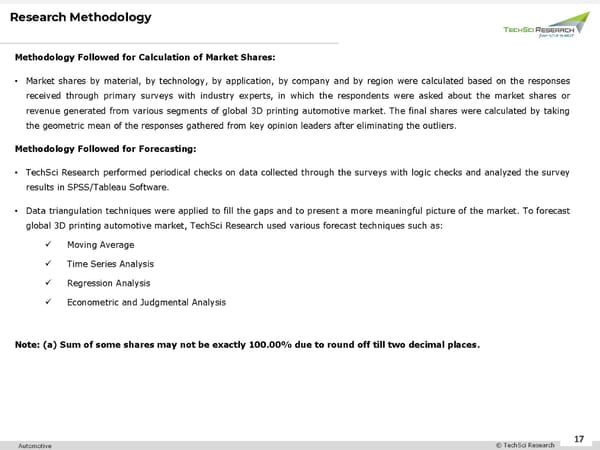 3D Printing Automotive Market Forecast 2026 - Page 17