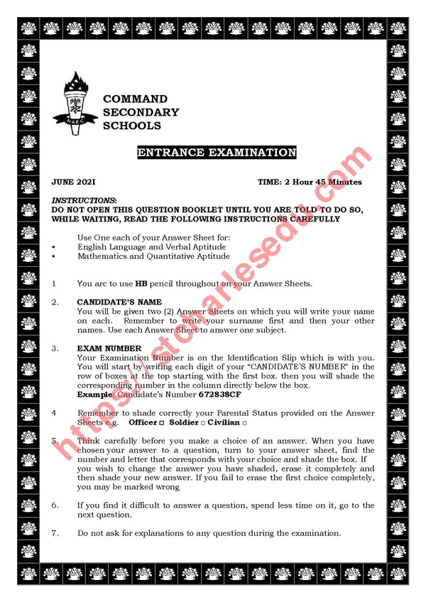 Command Secondary School Interview Questions - Page 2