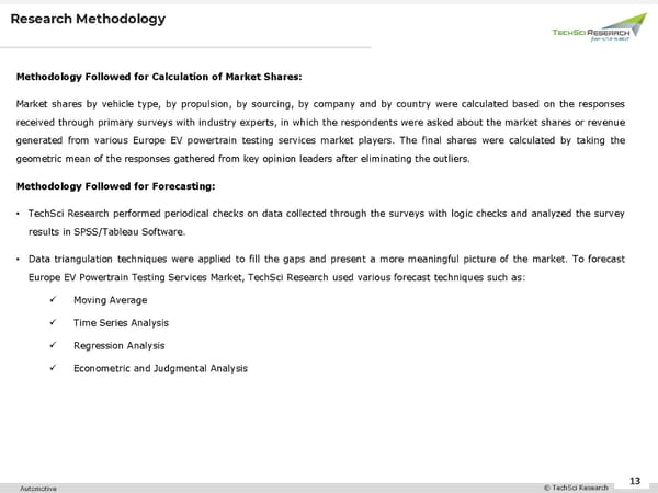 Europe EV Powertrain Testing Services Market 2030 - Page 13