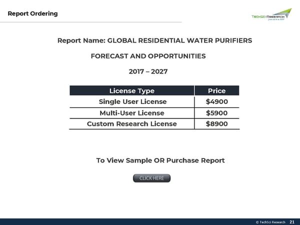 Residential Water Purifier Market 2027 - Page 21