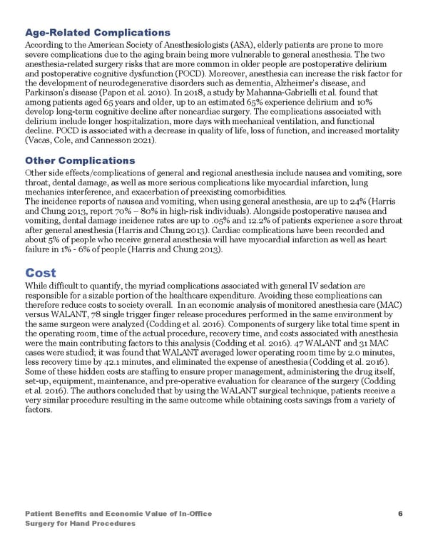 Patient Benefits and Economic Value of InOffice Surgery for Hand Procedures - Page 6