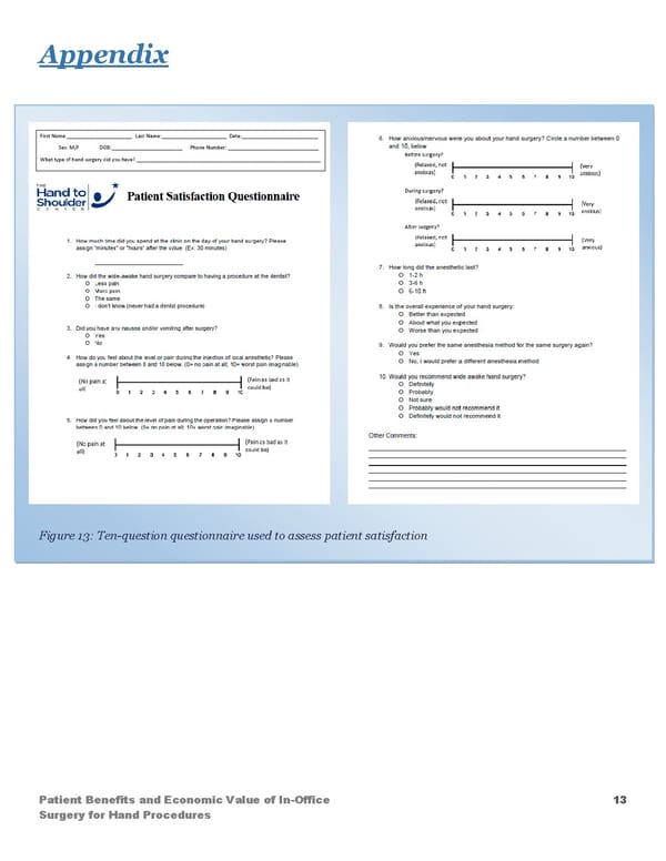 Patient Benefits and Economic Value of InOffice Surgery for Hand Procedures - Page 13