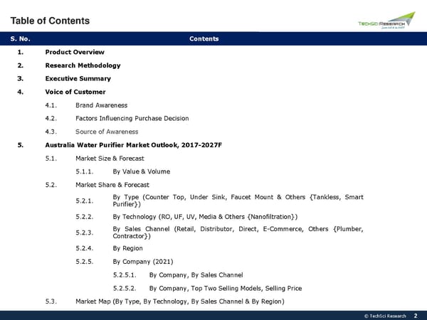 Australia Water Purifier Market 2027 - Page 2