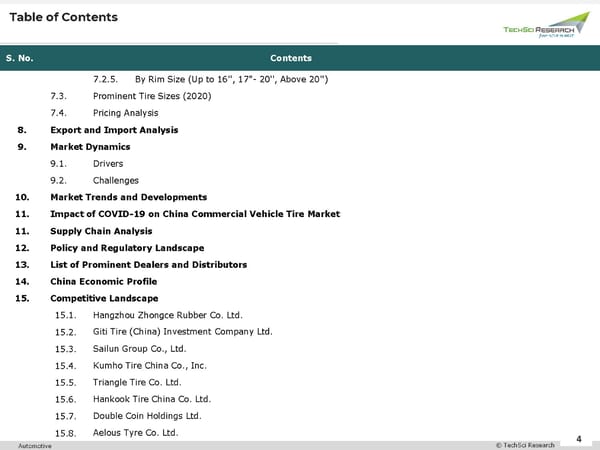 China Commercial Vehicle Tire Market 2027 - Page 4