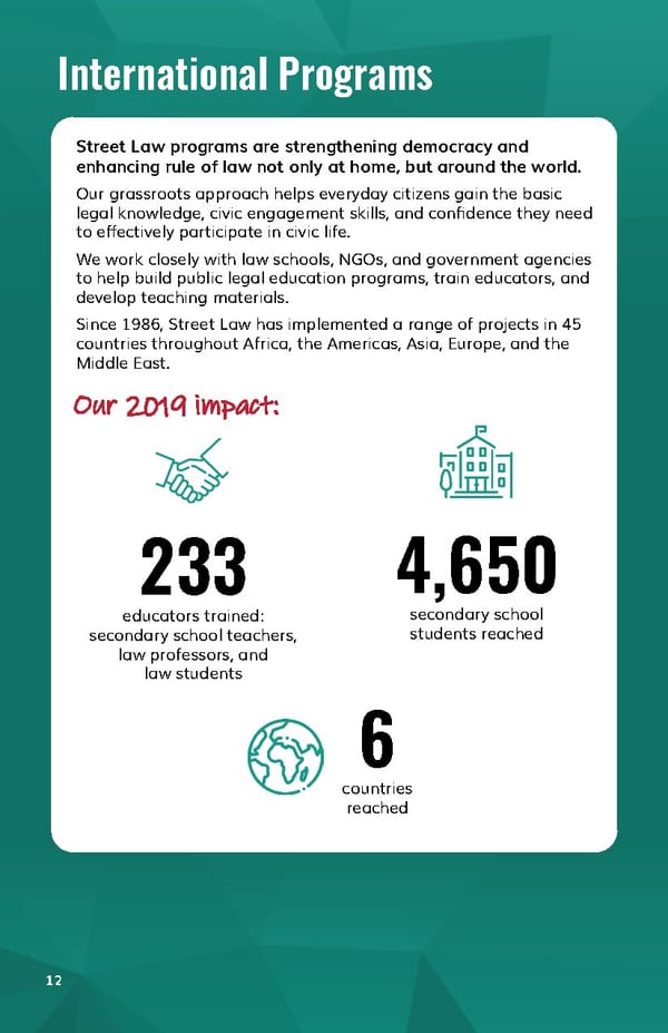 dCyl0uYyTxWTzhgFmNzM_2019%20Street%20Law%20Annual%20Report - Page 14