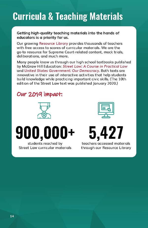 dCyl0uYyTxWTzhgFmNzM_2019%20Street%20Law%20Annual%20Report - Page 16