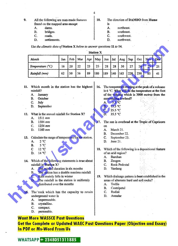 Map Reading in Geography WAEC Questions - Page 4