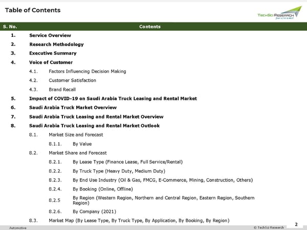 Saudi Arabia Truck Leasing and Rental Market 2027 - Page 2