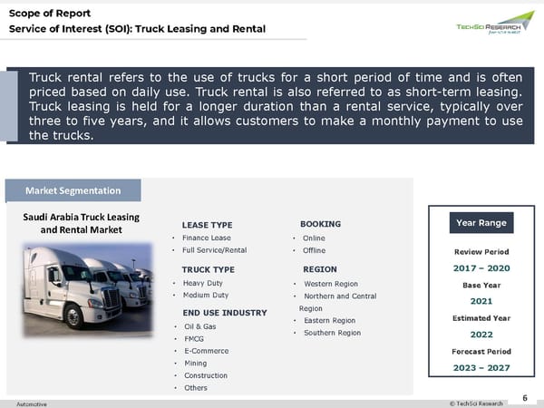 Saudi Arabia Truck Leasing and Rental Market 2027 - Page 6