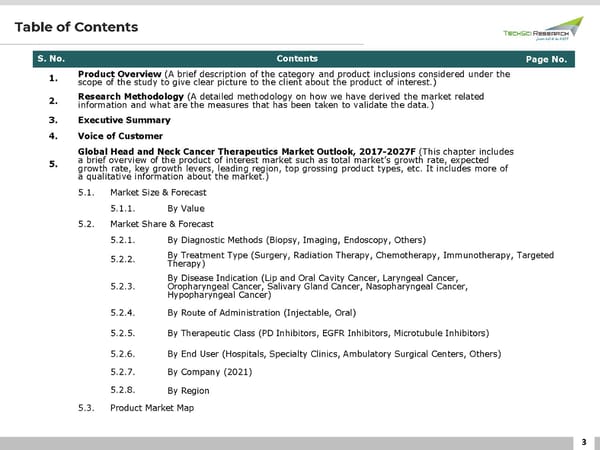 Head and Neck Cancer Therapeutics Market 2027 - Page 3