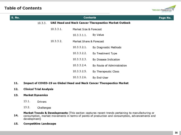 Head and Neck Cancer Therapeutics Market 2027 - Page 16