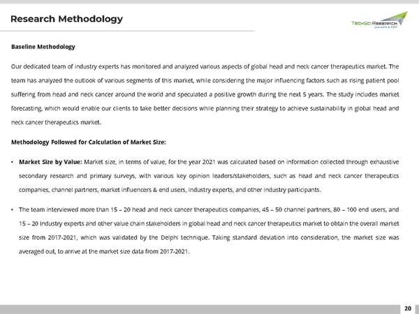 Head and Neck Cancer Therapeutics Market 2027 - Page 20