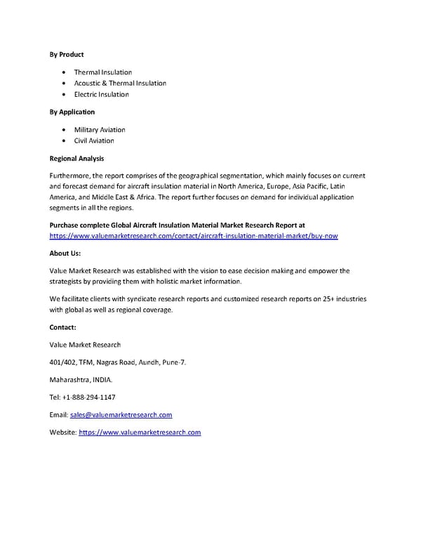 Aircraft Insulation Material Market Size, Share, Analysis and Forecast to 2028 - Page 2