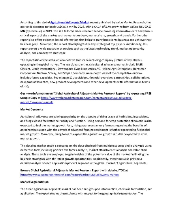 Agricultural Adjuvants Market Size, Top Players & Forecast Report to 2028 - Page 1