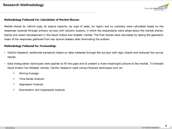 Saudi Arabia Two-Wheeler Market 2027 - Page 9