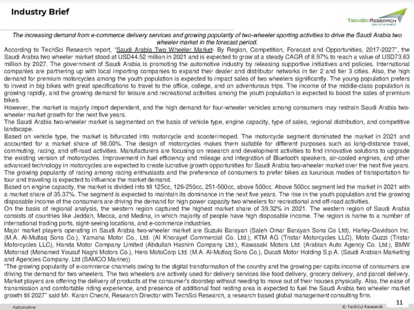 Saudi Arabia Two-Wheeler Market 2027 - Page 11