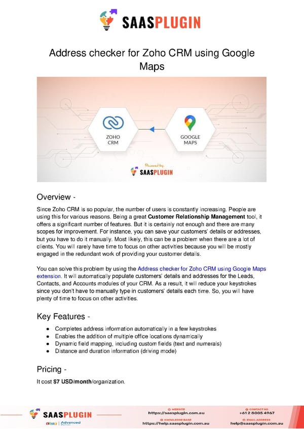 Address checker for Zoho CRM using Google Maps - Page 1