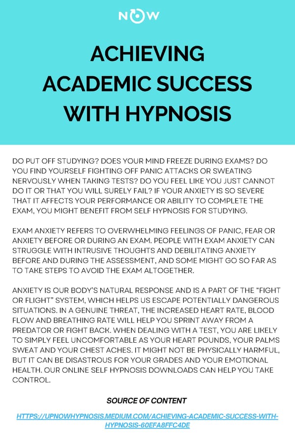 Achieving Academic Success with Hypnosis - Page 1